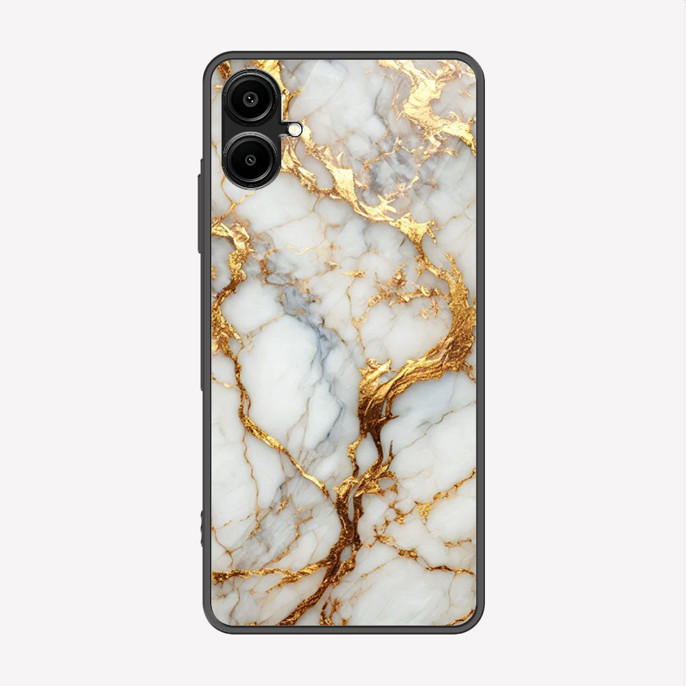 Samsung Galaxy A06 Cover - Luxury Gold Marble Series - Premium Printed Metal soft Bumper shock Proof Case