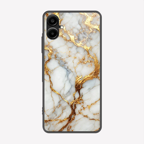 Samsung Galaxy A06 Cover - Luxury Gold Marble Series - Premium Printed Metal soft Bumper shock Proof Case