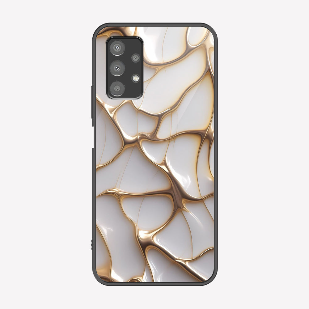 Samsung Galaxy A13 Cover - Luxury Gold Marble Series - Premium Printed Metal soft Bumper shock Proof Case