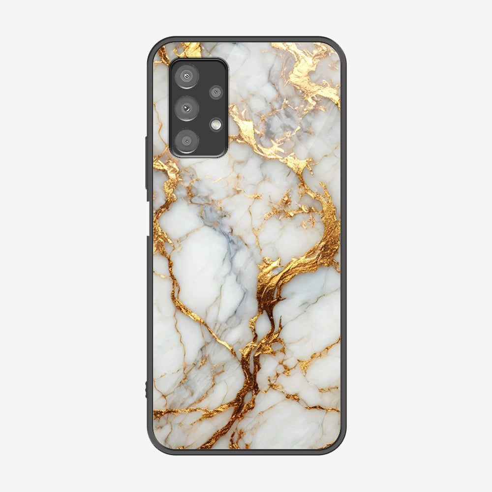 Samsung Galaxy A13 Cover - Luxury Gold Marble Series - Premium Printed Metal soft Bumper shock Proof Case