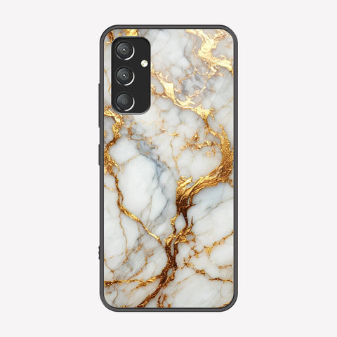 Samsung Galaxy A14 Cover - Luxury Gold Marble Series - Premium Printed Metal soft Bumper shock Proof Case