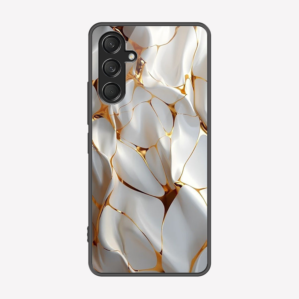 Samsung Galaxy A16 Cover - Luxury Gold Marble Series - Premium Printed Metal soft Bumper shock Proof Case