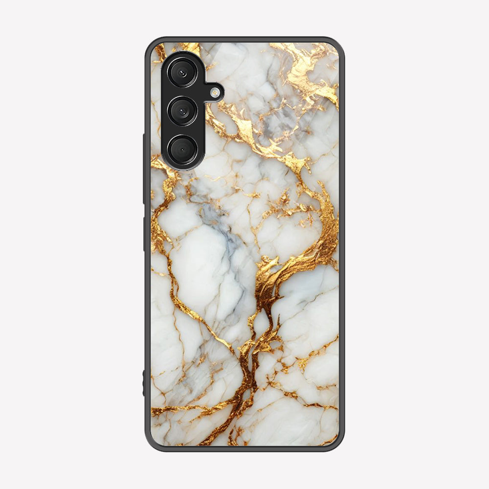Samsung Galaxy A16 Cover - Luxury Gold Marble Series - Premium Printed Metal soft Bumper shock Proof Case