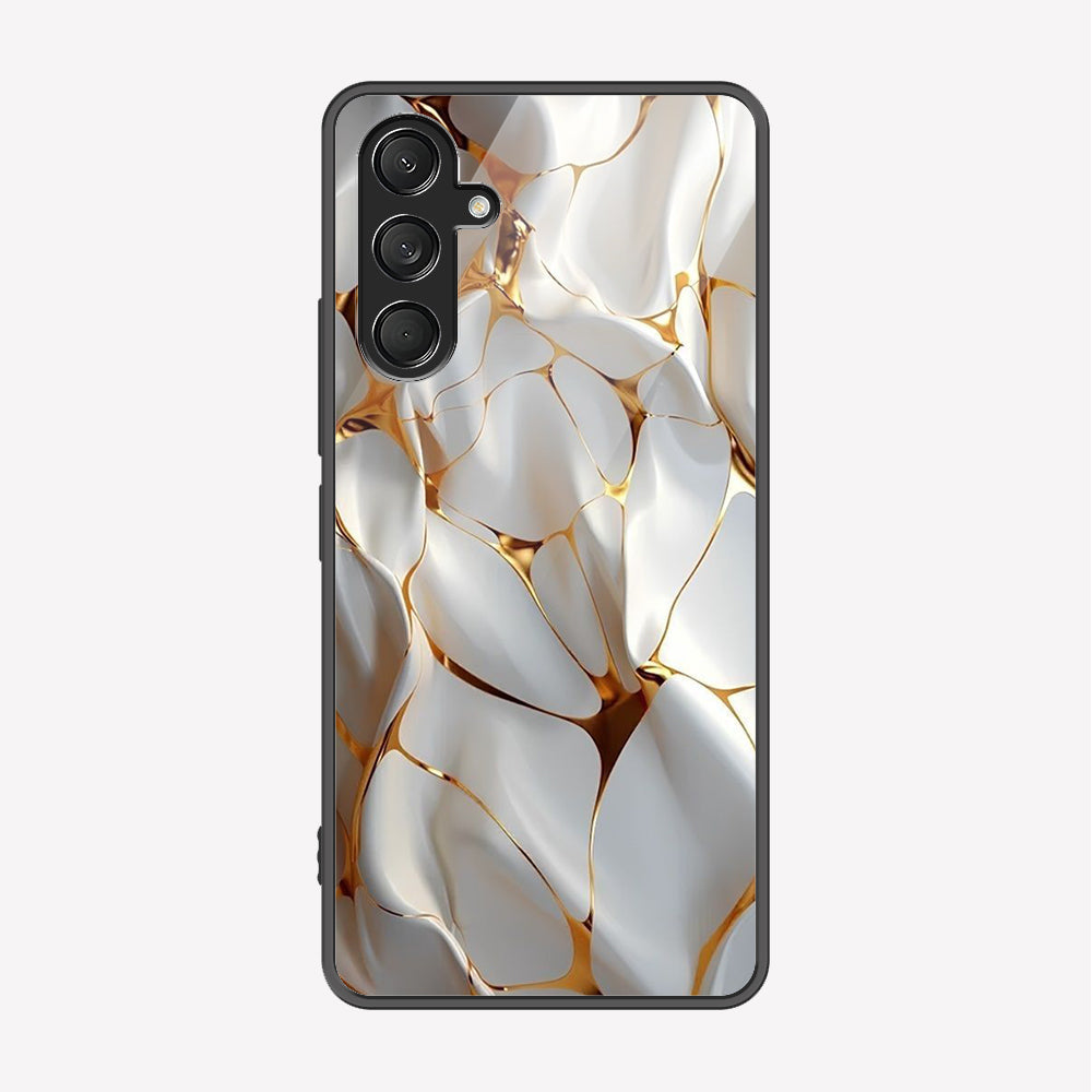 Samsung Galaxy A26 Cover - Luxury Gold Marble Series - Premium Printed Metal soft Bumper shock Proof Case