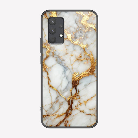 Samsung Galaxy A32 Cover - Luxury Gold Marble Series - Premium Printed Metal soft Bumper shock Proof Case