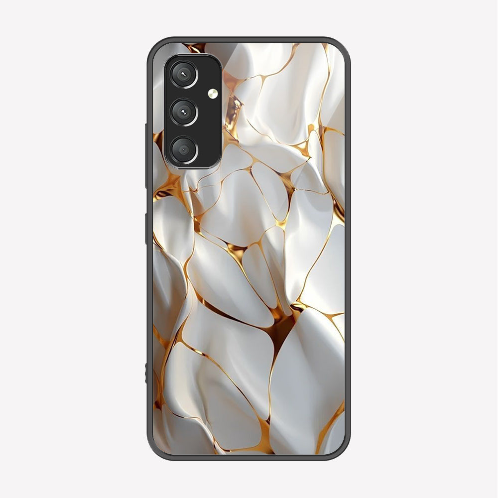 Samsung Galaxy A55 Cover - Luxury Gold Marble Series - Premium Printed Metal soft Bumper shock Proof Case