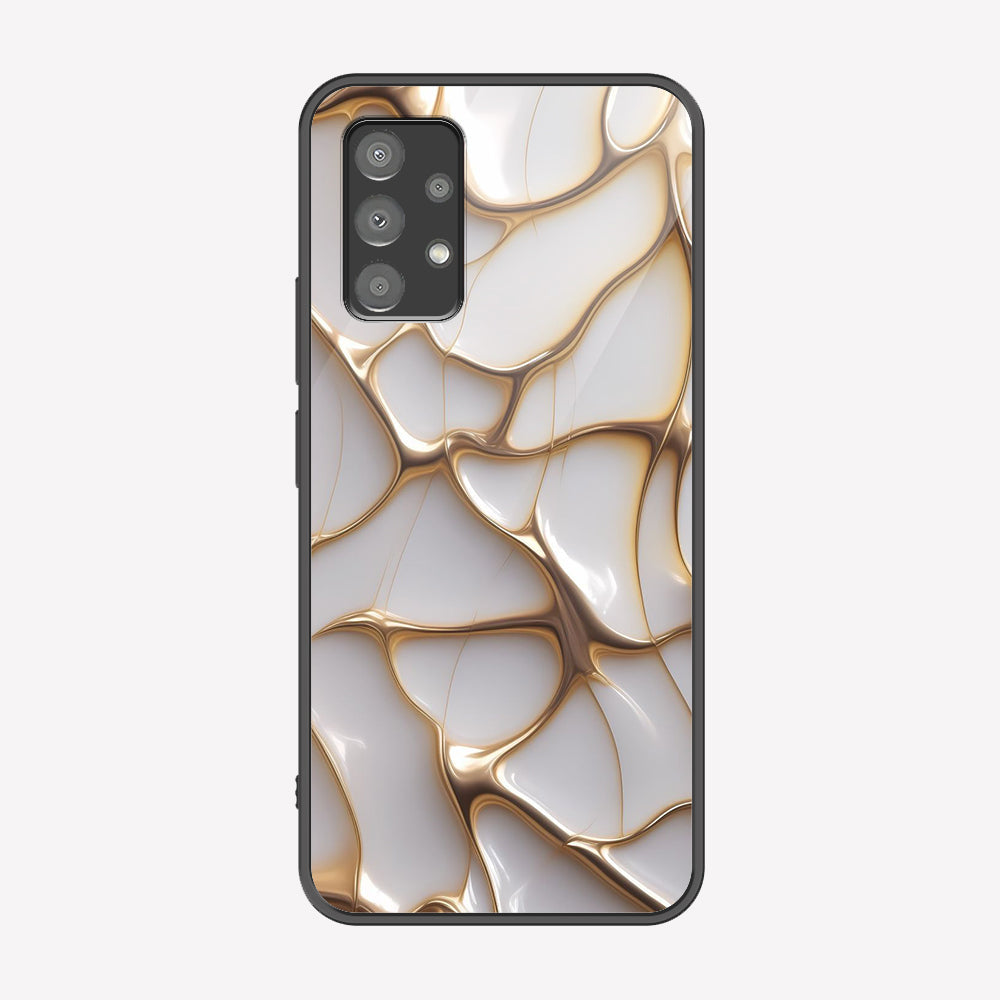 Samsung Galaxy A73 5G Cover - Luxury Gold Marble Series - Premium Printed Metal soft Bumper shock Proof Case