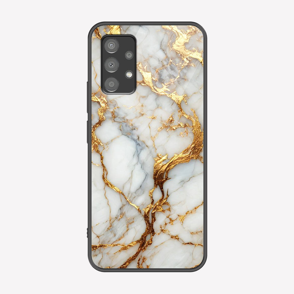 Samsung Galaxy A73 5G Cover - Luxury Gold Marble Series - Premium Printed Metal soft Bumper shock Proof Case