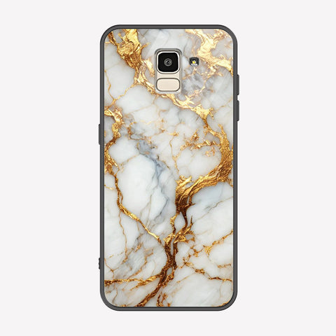 Samsung Galaxy On6 2018 Cover - Luxury Gold Marble Series - Premium Printed Metal soft Bumper shock Proof Case