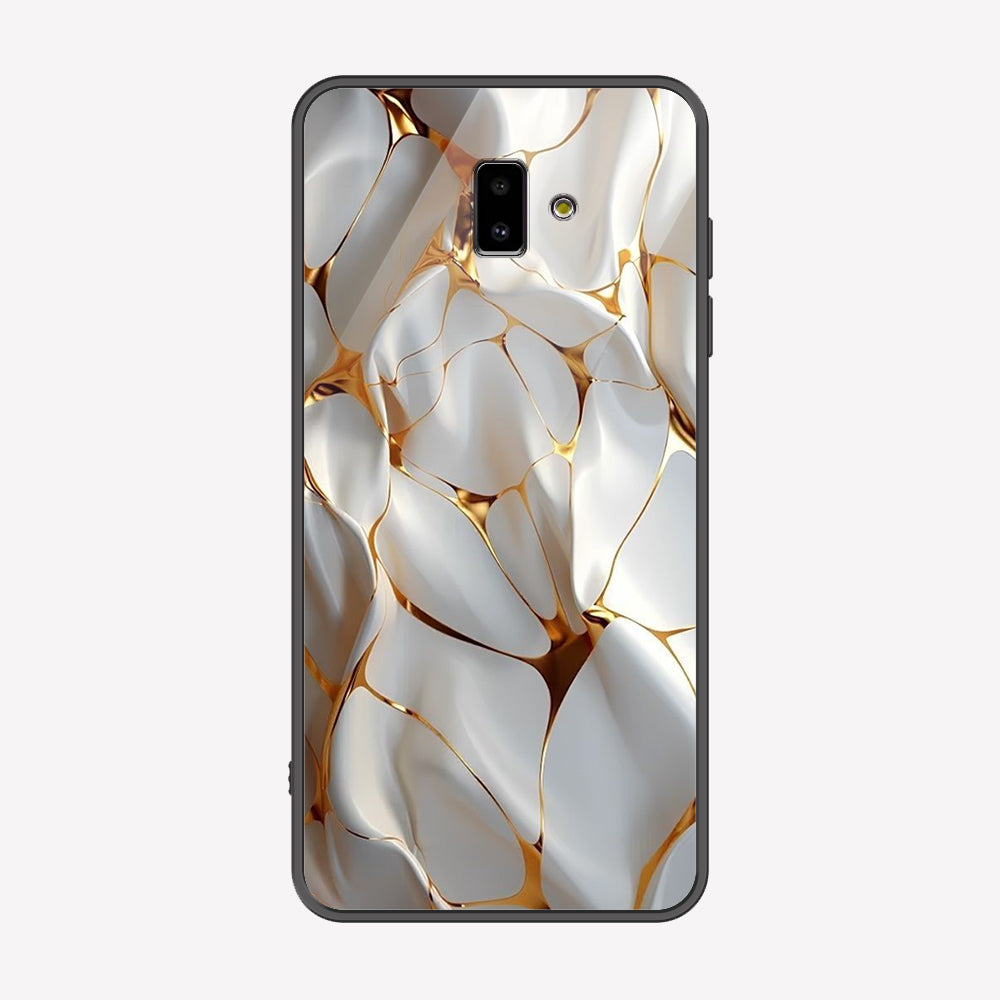 Samsung Galaxy J6 Plus 2018 Cover - Luxury Gold Marble Series - Premium Printed Metal soft Bumper shock Proof Case
