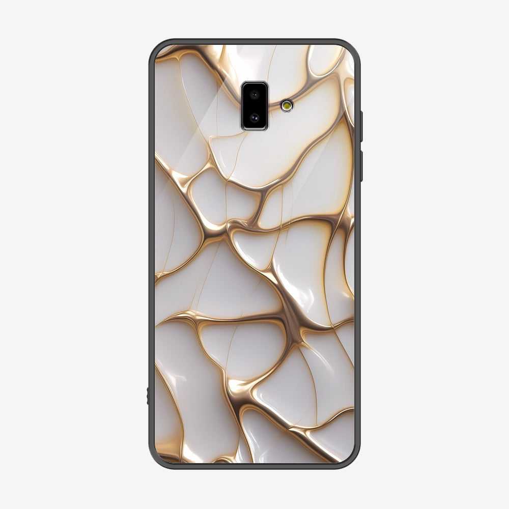 Samsung Galaxy J6 Plus 2018 Cover - Luxury Gold Marble Series - Premium Printed Metal soft Bumper shock Proof Case