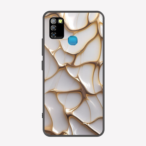 Infinix Smart 5 Cover - Luxury Gold Marble Series - Premium Printed Metal soft Bumper shock Proof Case