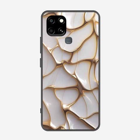 Infinix Smart 6 Cover - Luxury Gold Marble Series - Premium Printed Metal soft Bumper shock Proof Case