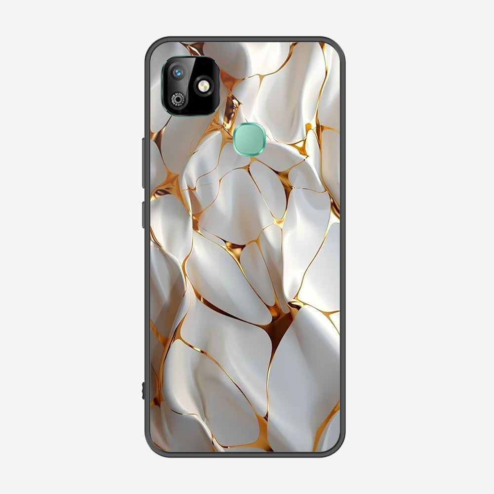 Infinix Smart 6 HD Cover - Luxury Gold Marble Series - Premium Printed Metal soft Bumper shock Proof Case