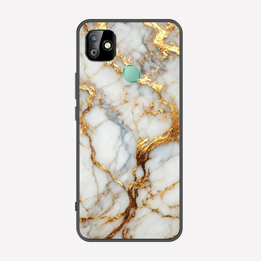 Infinix Smart 6 HD Cover - Luxury Gold Marble Series - Premium Printed Metal soft Bumper shock Proof Case