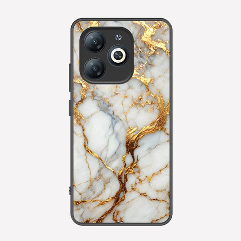 Tecno Spark 20 Cover - Luxury Gold Marble Series - Premium Printed Metal soft Bumper shock Proof Case