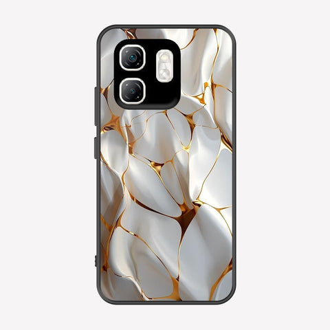 Infinix Smart 9 HD Cover - Luxury Gold Marble Series - Premium Printed Metal soft Bumper shock Proof Case