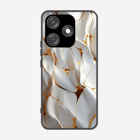 Tecno Spark 10C Cover - Luxury Gold Marble Series - Premium Printed Metal soft Bumper shock Proof Case