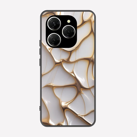 Tecno Spark 20 Pro Cover - Luxury Gold Marble Series - Premium Printed Metal soft Bumper shock Proof Case