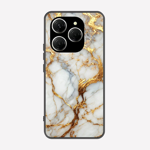 Tecno Spark 20 Pro Cover - Luxury Gold Marble Series - Premium Printed Metal soft Bumper shock Proof Case