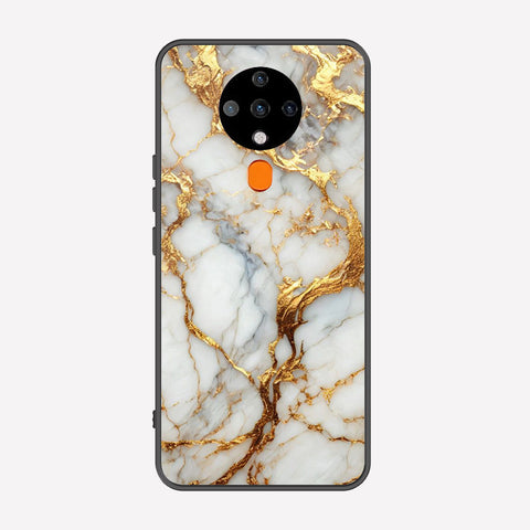 Tecno Spark 6 Cover - Luxury Gold Marble Series - Premium Printed Metal soft Bumper shock Proof Case