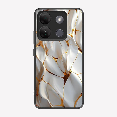 Tecno Spark Go 2023 Cover - Luxury Gold Marble Series - Premium Printed Metal soft Bumper shock Proof Case