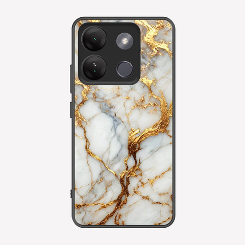 Tecno Spark Go 2023 Cover - Luxury Gold Marble Series - Premium Printed Metal soft Bumper shock Proof Case