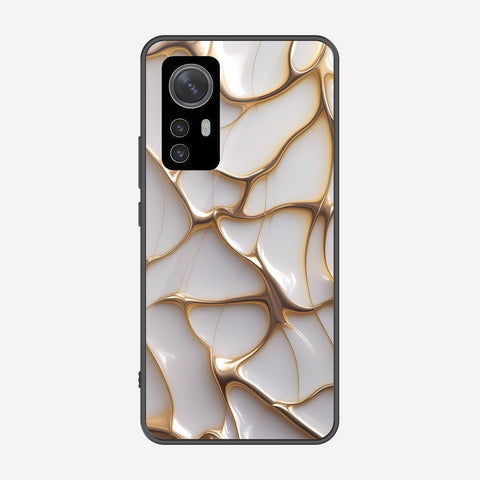 Xiaomi 12 Cover - Luxury Gold Marble Series - Premium Printed Metal soft Bumper shock Proof Case