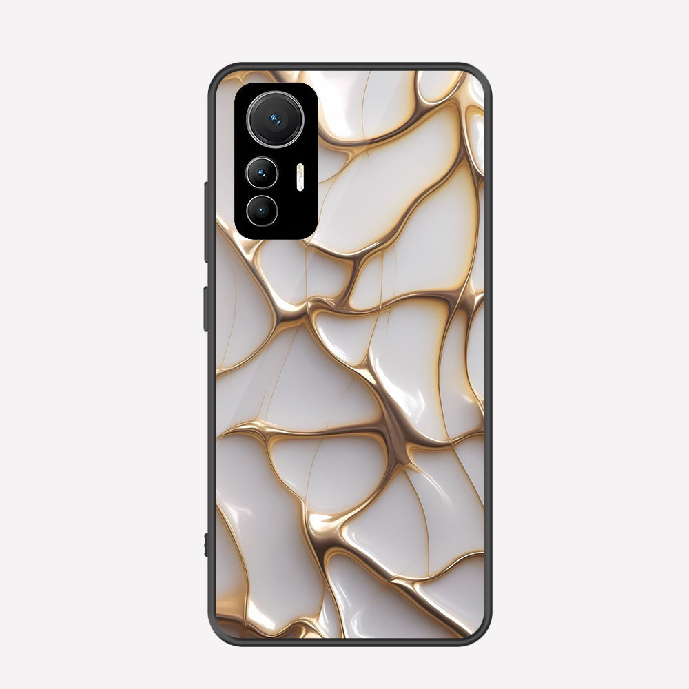 Xiaomi 12 Lite Cover - Luxury Gold Marble Series - Premium Printed Metal soft Bumper shock Proof Case