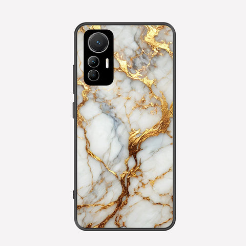 Xiaomi 12 Lite Cover - Luxury Gold Marble Series - Premium Printed Metal soft Bumper shock Proof Case
