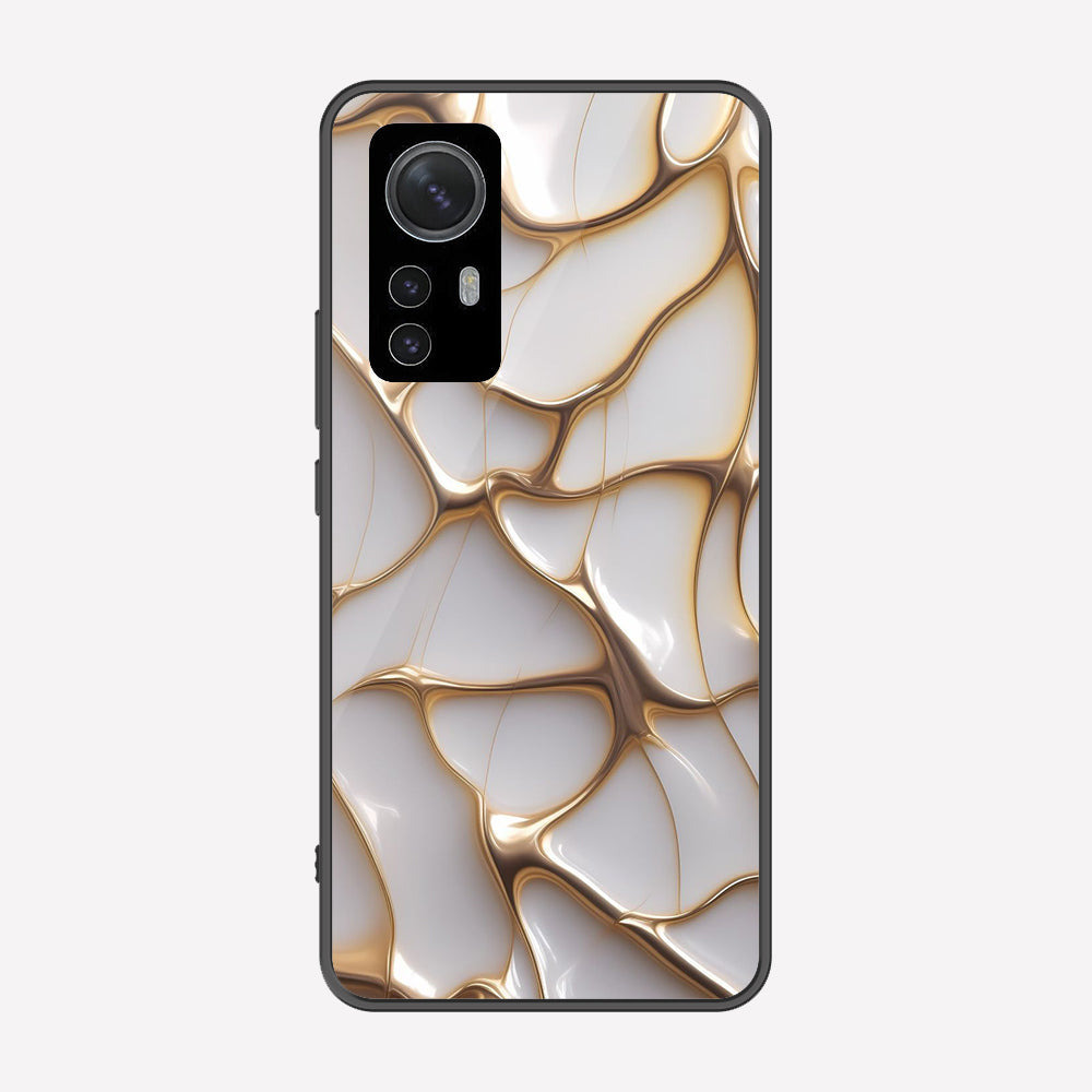 Xiaomi 12S Pro Cover - Luxury Gold Marble Series - Premium Printed Metal soft Bumper shock Proof Case