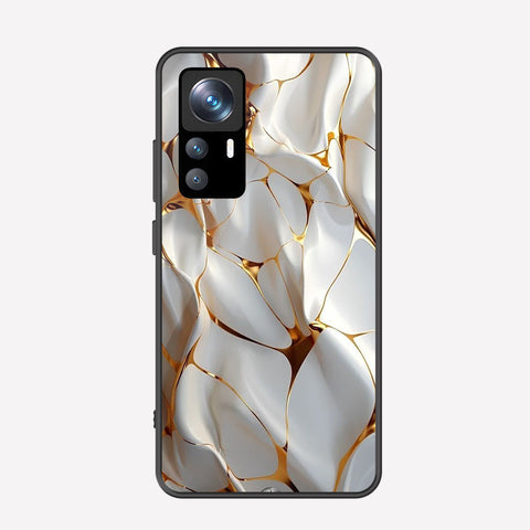 Xiaomi 12T Pro Cover - Luxury Gold Marble Series - Premium Printed Metal soft Bumper shock Proof Case