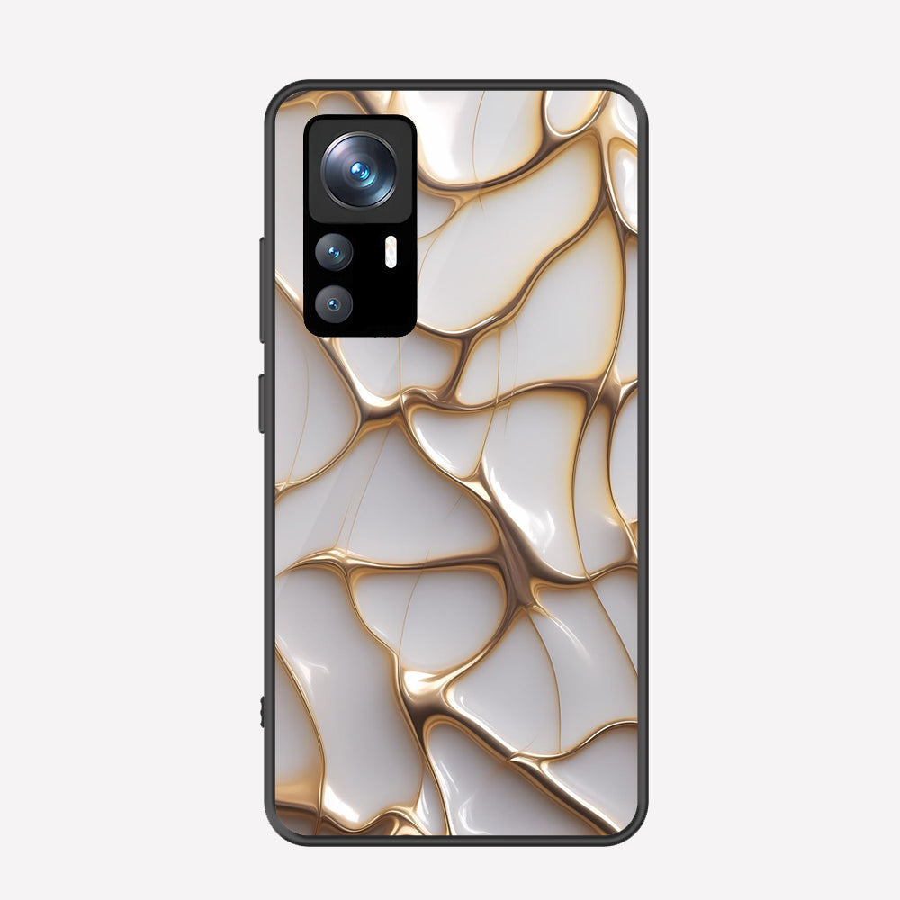 Xiaomi 12T Pro Cover - Luxury Gold Marble Series - Premium Printed Metal soft Bumper shock Proof Case