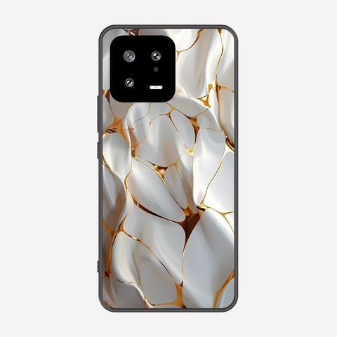 Xiaomi 13 Cover - Luxury Gold Marble Series - Premium Printed Metal soft Bumper shock Proof Case