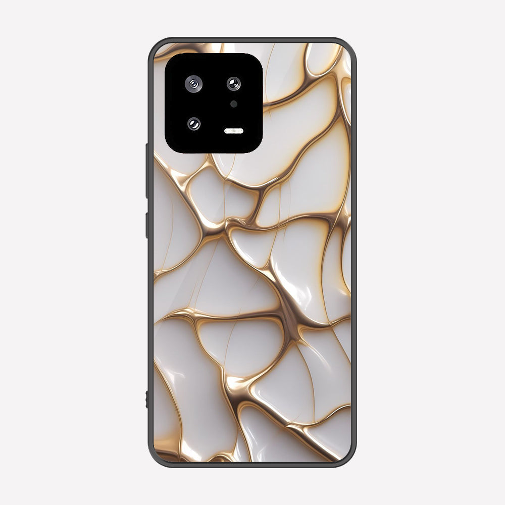 Xiaomi 13 Cover - Luxury Gold Marble Series - Premium Printed Metal soft Bumper shock Proof Case