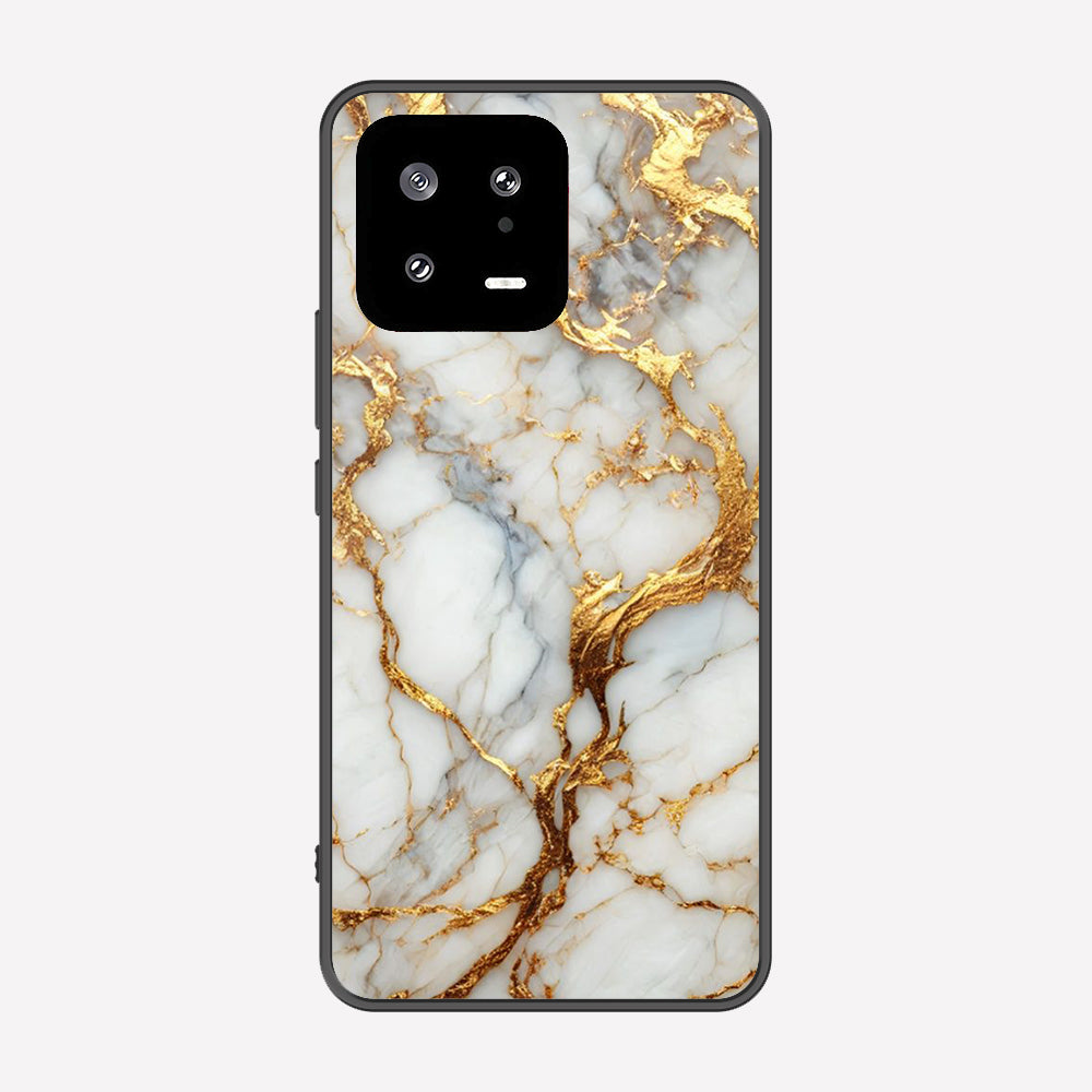 Xiaomi 13 Cover - Luxury Gold Marble Series - Premium Printed Metal soft Bumper shock Proof Case