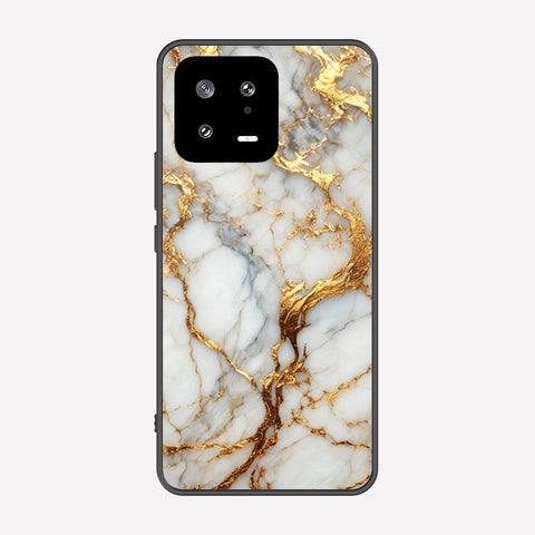 Xiaomi 13 Cover - Luxury Gold Marble Series - Premium Printed Metal soft Bumper shock Proof Case