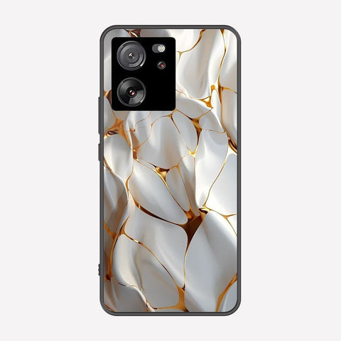 Xiaomi 13T Cover - Luxury Gold Marble Series - Premium Printed Metal soft Bumper shock Proof Case