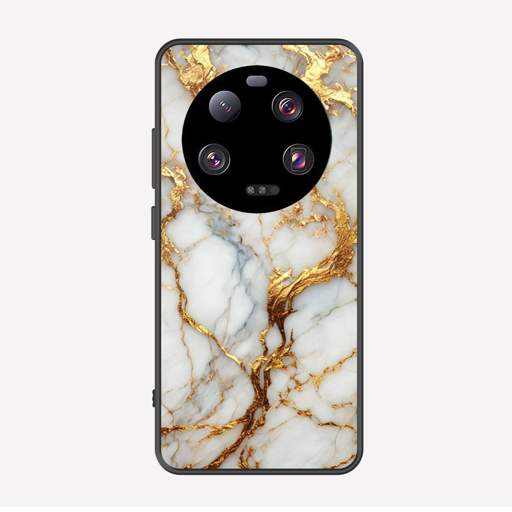 Xiaomi 13 Ultra Cover - Luxury Gold Marble Series - Premium Printed Metal soft Bumper shock Proof Case