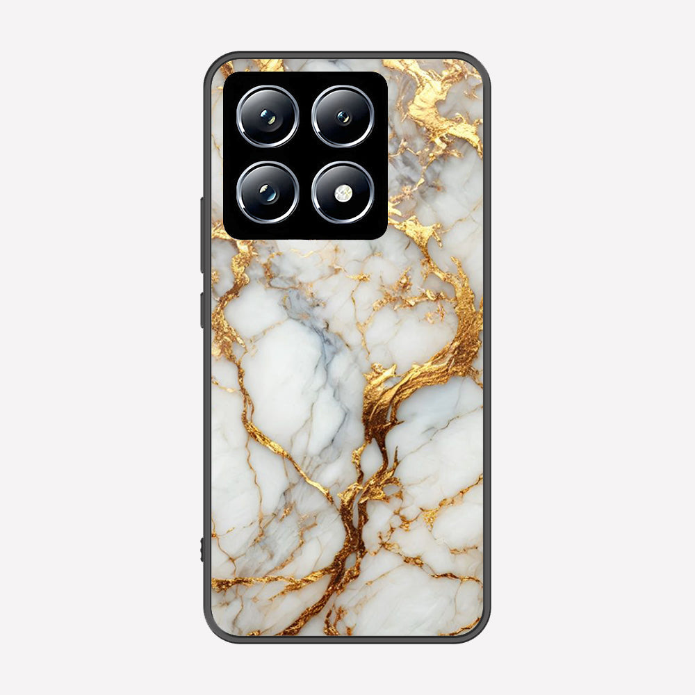 Xiaomi 14T Cover - Luxury Gold Marble Series - Premium Printed Metal soft Bumper shock Proof Case
