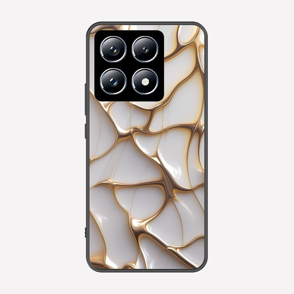 Xiaomi 14T Pro Cover - Luxury Gold Marble Series - Premium Printed Metal soft Bumper shock Proof Case