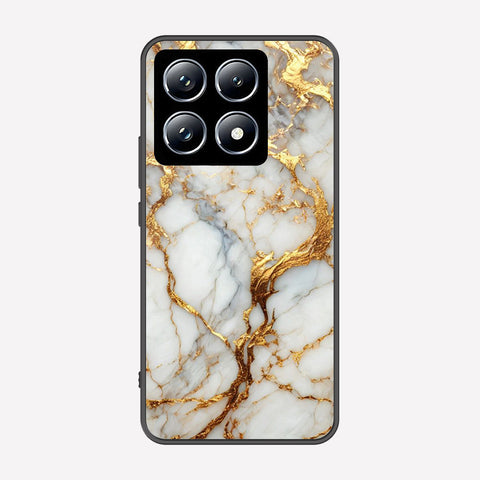 Xiaomi 14T Pro Cover - Luxury Gold Marble Series - Premium Printed Metal soft Bumper shock Proof Case