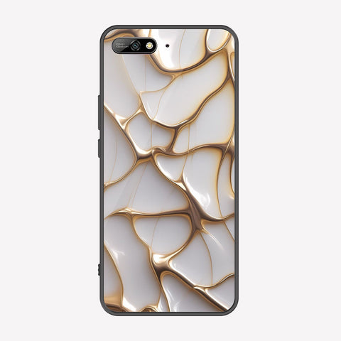 Huawei Y6 Prime 2018 / Honor 7A Cover - Luxury Gold Marble Series - Premium Printed Metal soft Bumper shock Proof Case