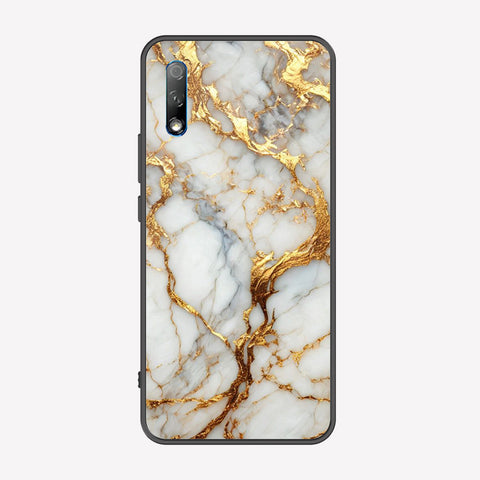Huawei Y9s Cover - Luxury Gold Marble Series - Premium Printed Metal soft Bumper shock Proof Case