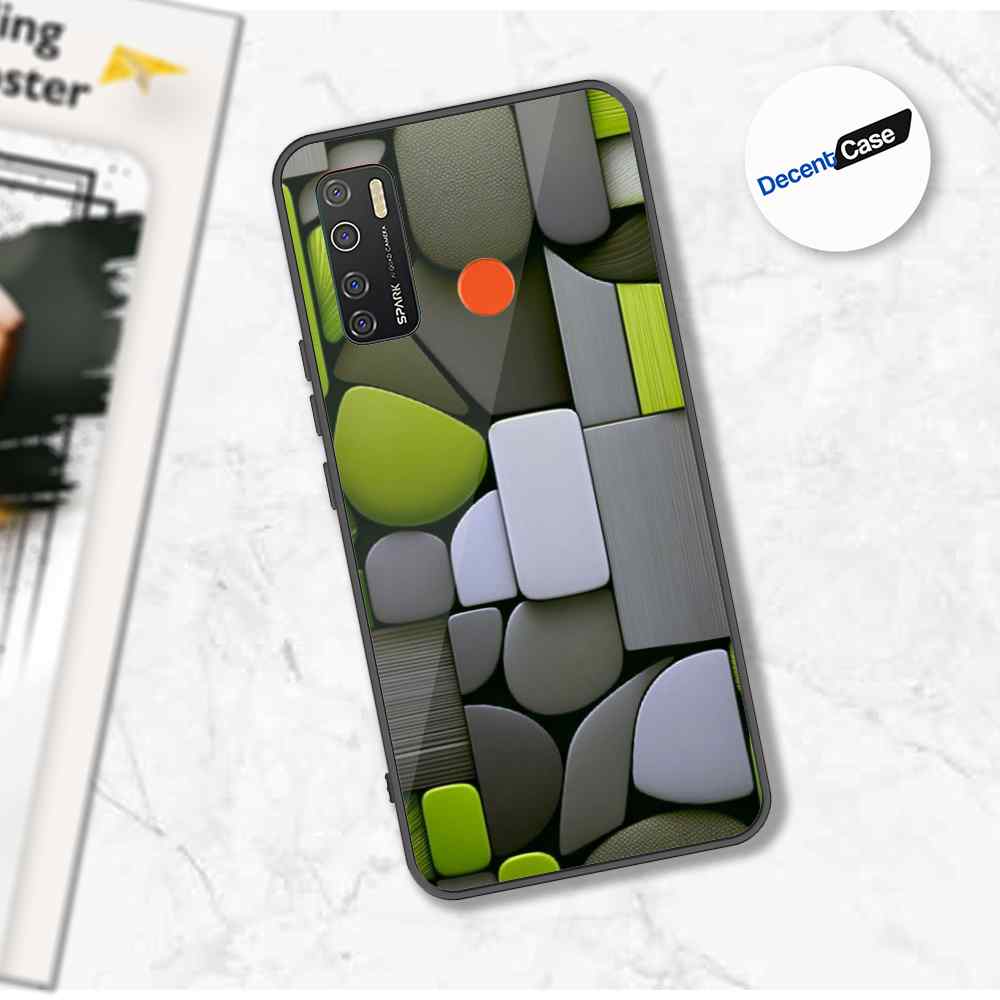 Tecno Camon 15 Cover - Stones Series - Premium Printed Metal soft Bumper shock Proof Case