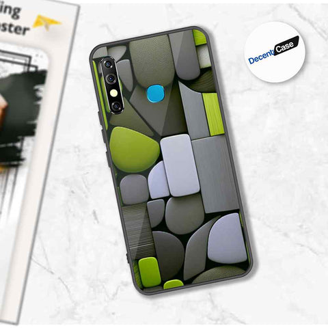 Tecno Spark 4 Cover - Stones Series - Premium Printed Metal soft Bumper shock Proof Case