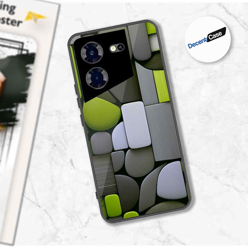 Tecno Pova 5 Cover - Stones Series - Premium Printed Metal soft Bumper shock Proof Case