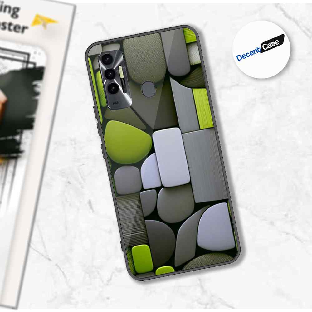 Tecno Spark 7T Cover - Stones Series - Premium Printed Metal soft Bumper shock Proof Case