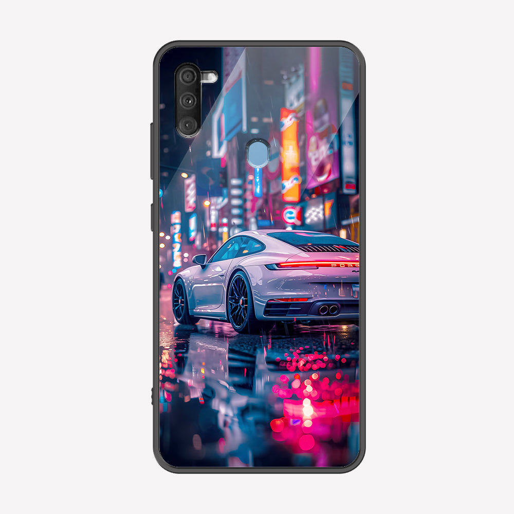 Samsung Galaxy A10 Cover - Car Series - Premium Printed Metal soft Bumper shock Proof Case