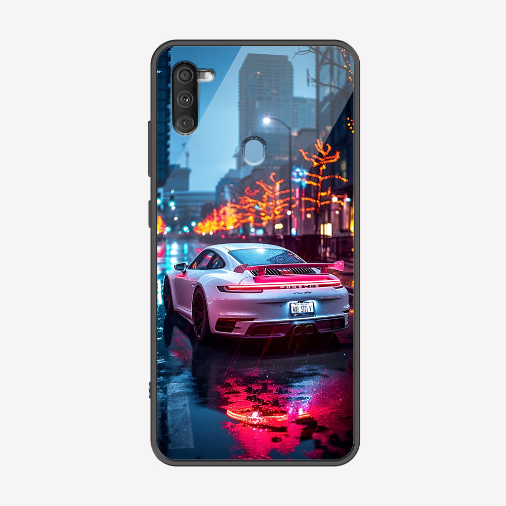 Samsung Galaxy A10 Cover - Car Series - Premium Printed Metal soft Bumper shock Proof Case